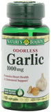 Nature's Bounty Odourless Garlic 1000mg supplement bottle front view