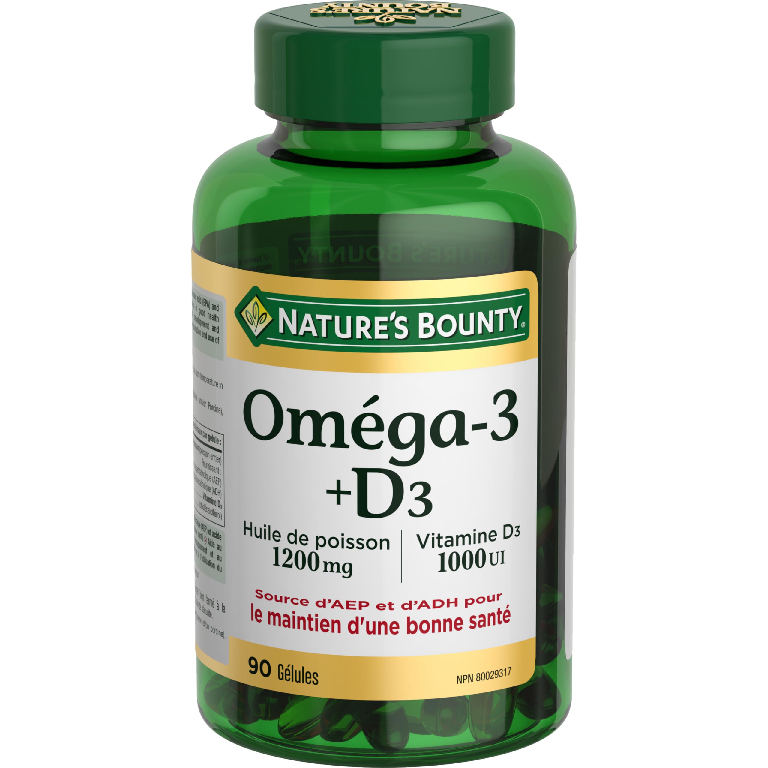 Nature's Bounty Omega-3 Fish Oil Softgels packaging