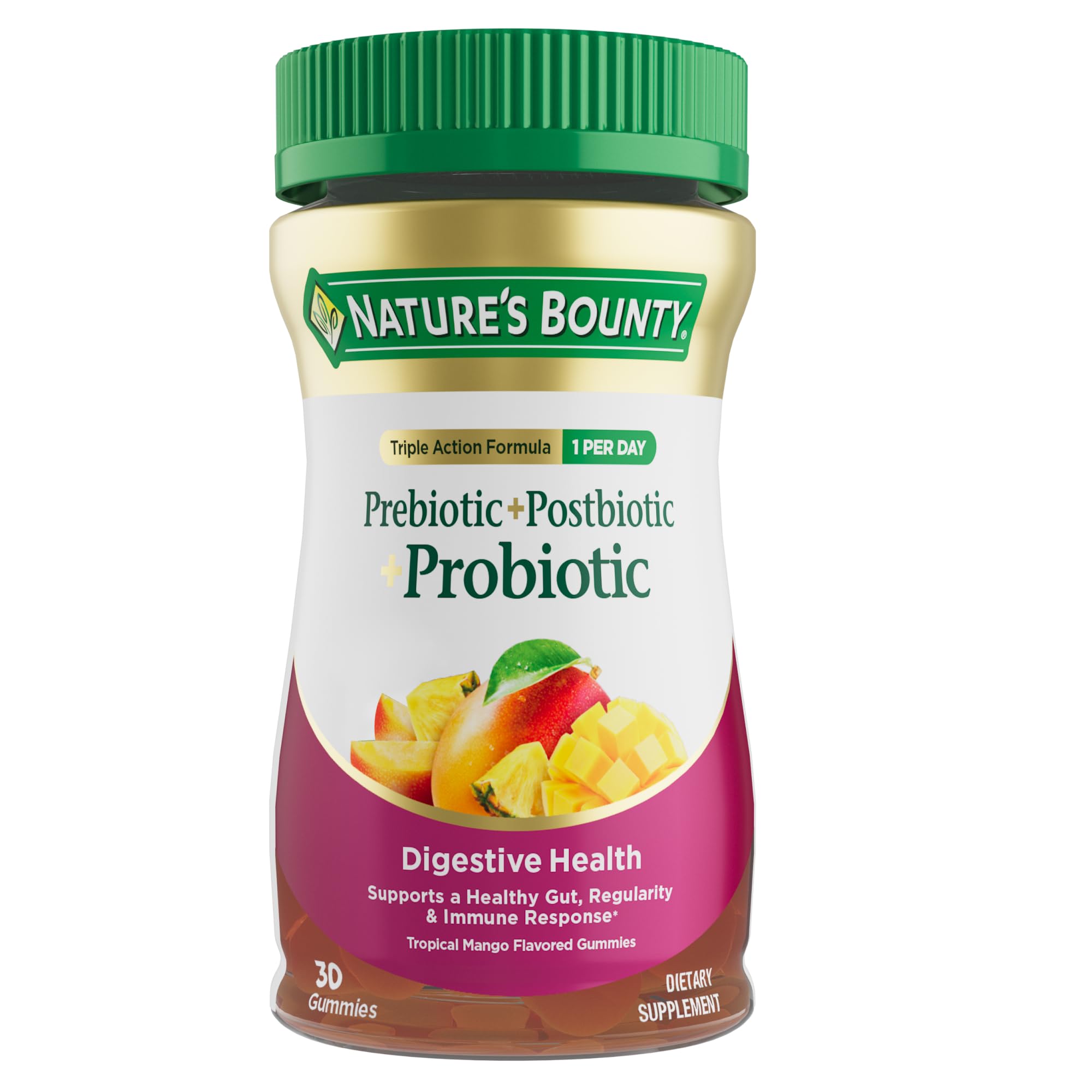 Nature's Bounty Pre + Pro + Postbiotic Gummies 135g front view