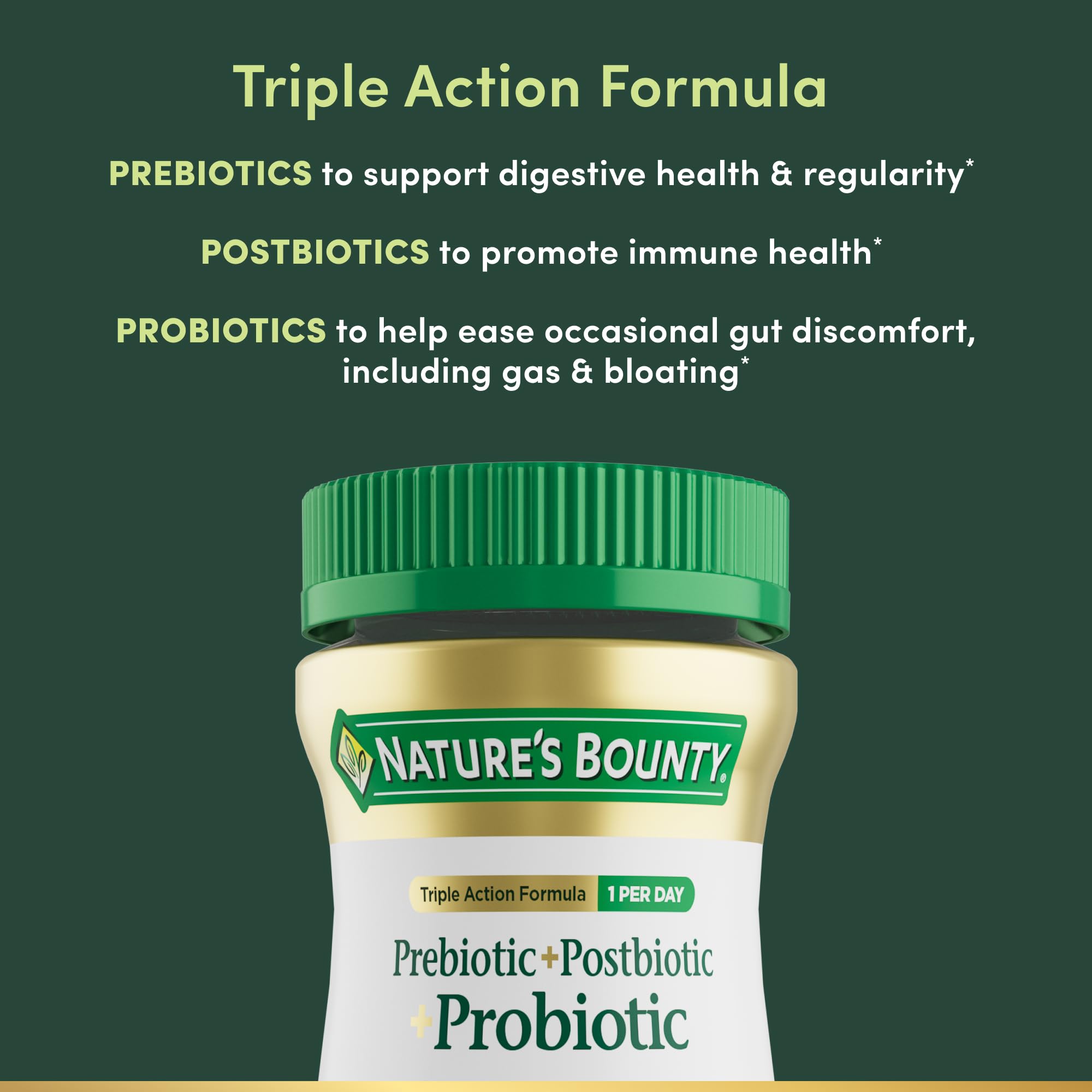 Nature's Bounty Pre + Pro + Postbiotic Gummies 135g tropical mango flavour