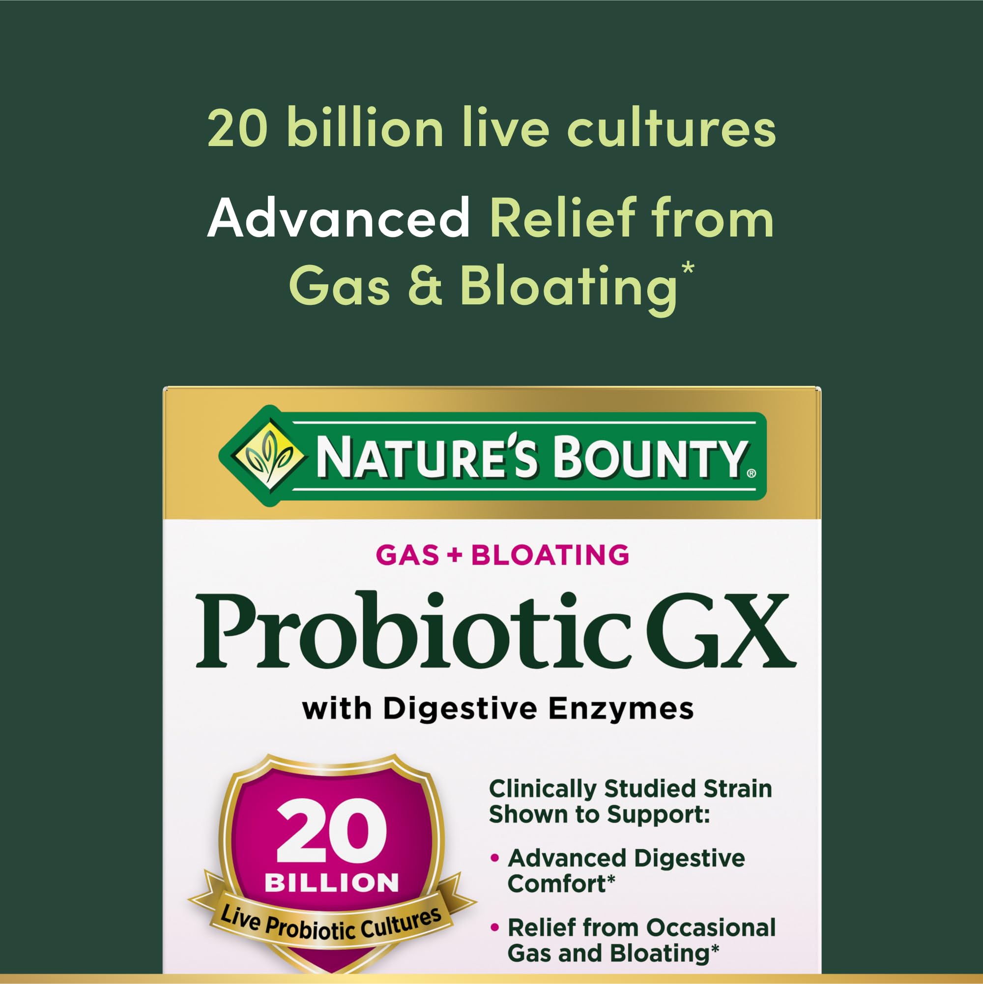 Nature's Bounty Probiotic GX capsule close-up