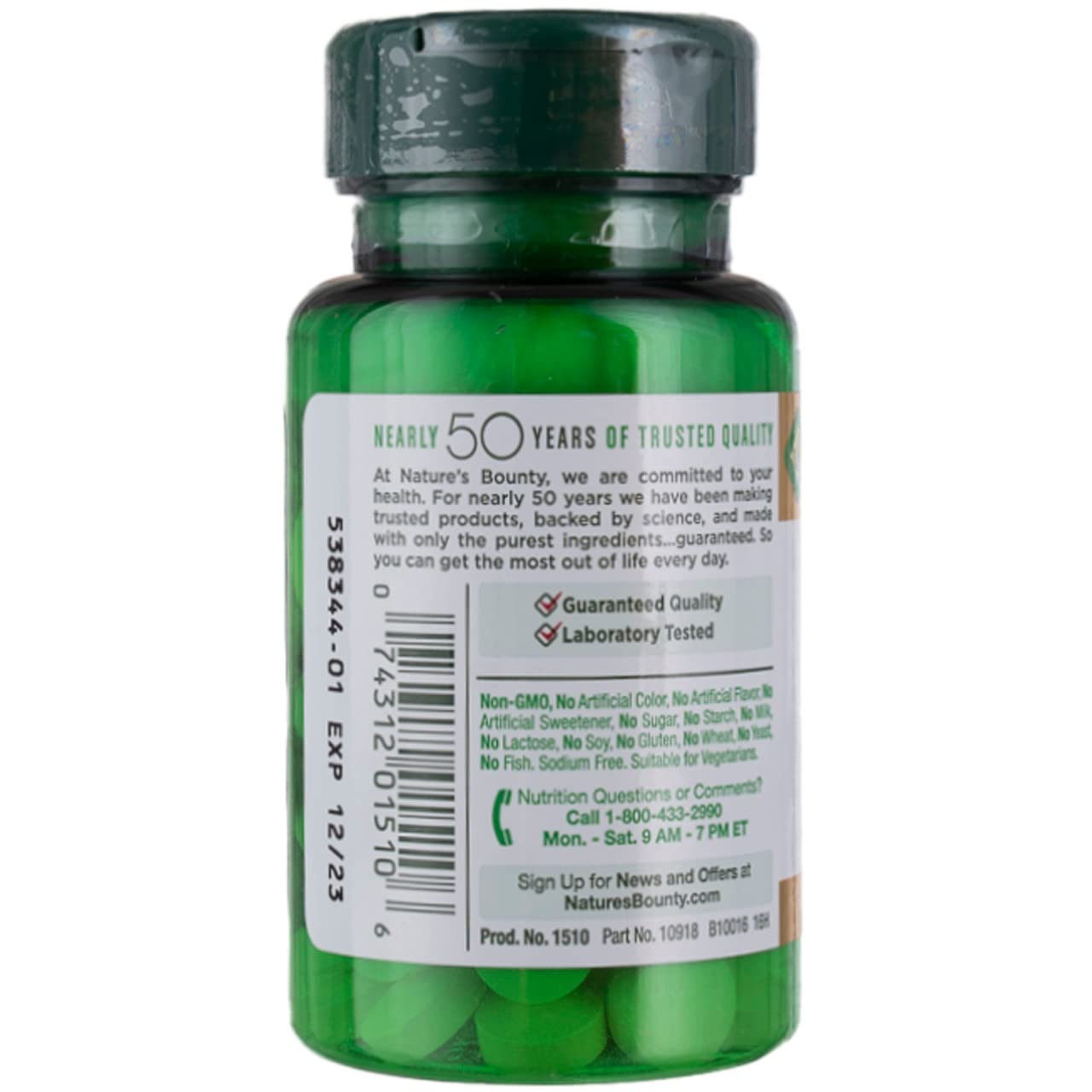 Nature's Bounty Pure Vitamin C 500 mg 100 Tablets packaging