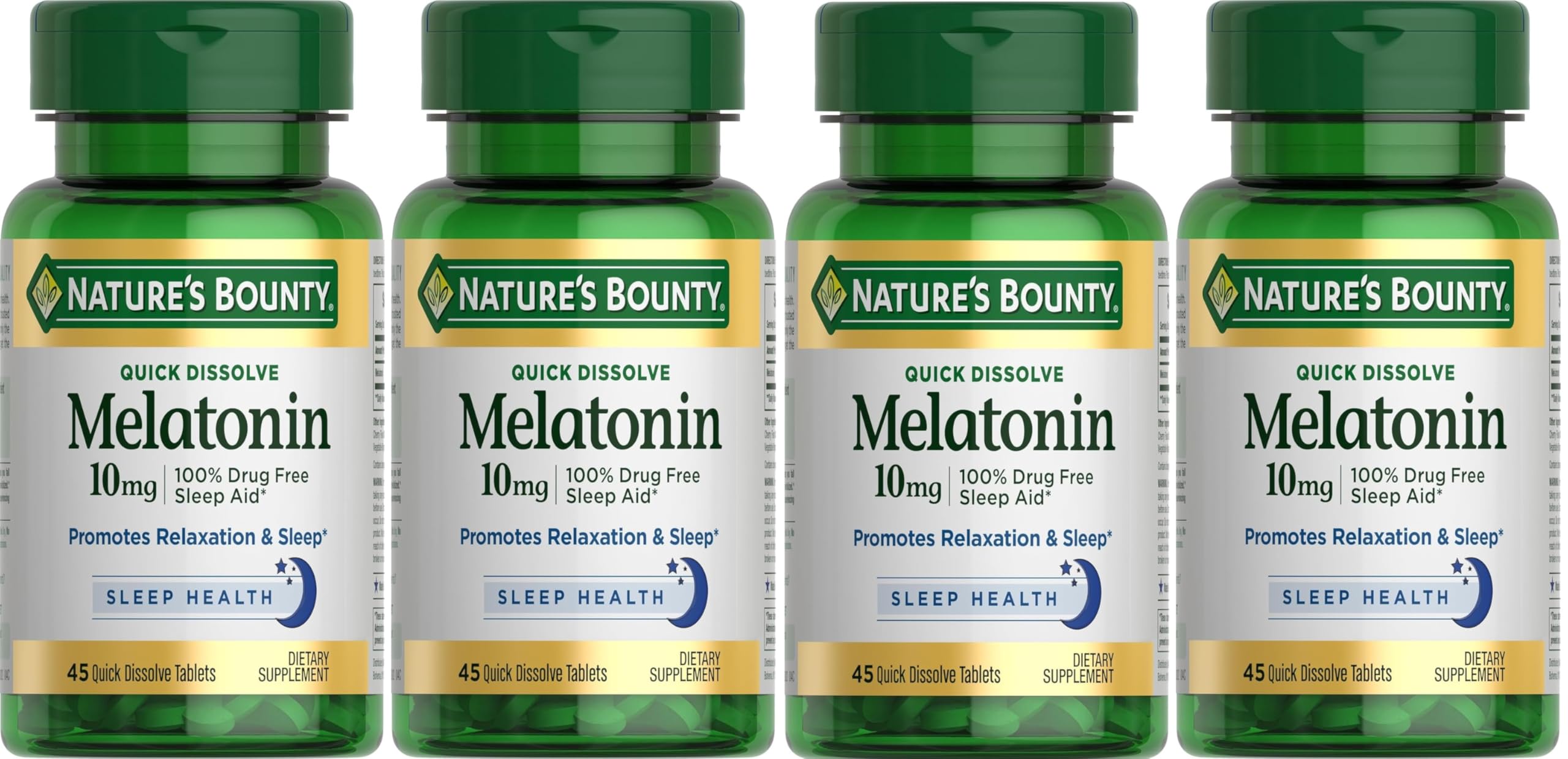 Nature's Bounty Quick Dissolve Melatonin 10mg cherry flavour tablet front view