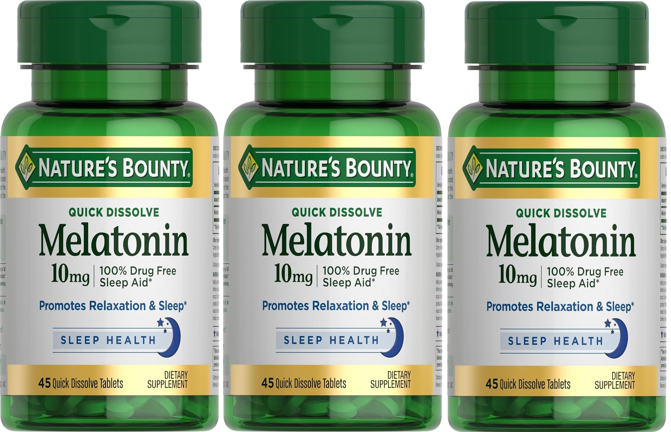 Nature's Bounty Quick Dissolve Melatonin 10mg front view