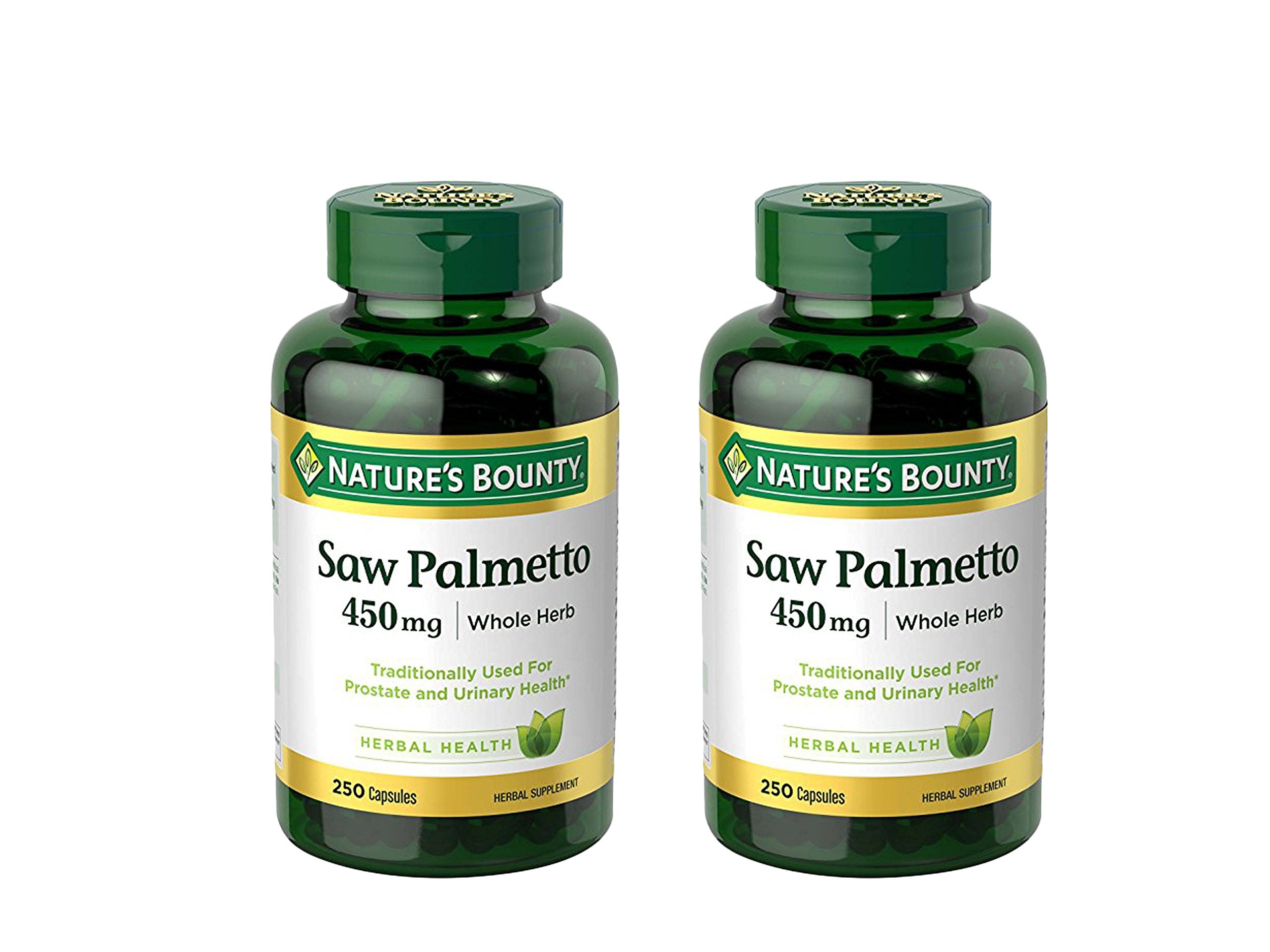 Nature's Bounty Saw Palmetto 450 mg Capsules front view