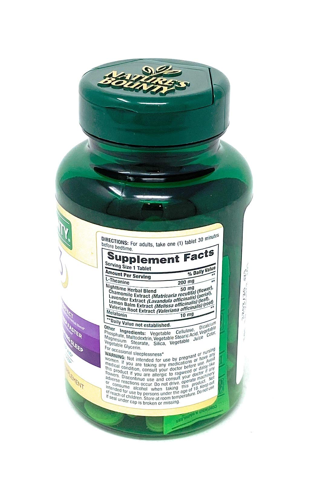 Nature's Bounty Sleep 3 Triple Action Sleep Aid side view