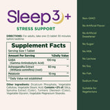 Nature's Bounty Sleep3+ Stress Support tablet on a wooden surface
