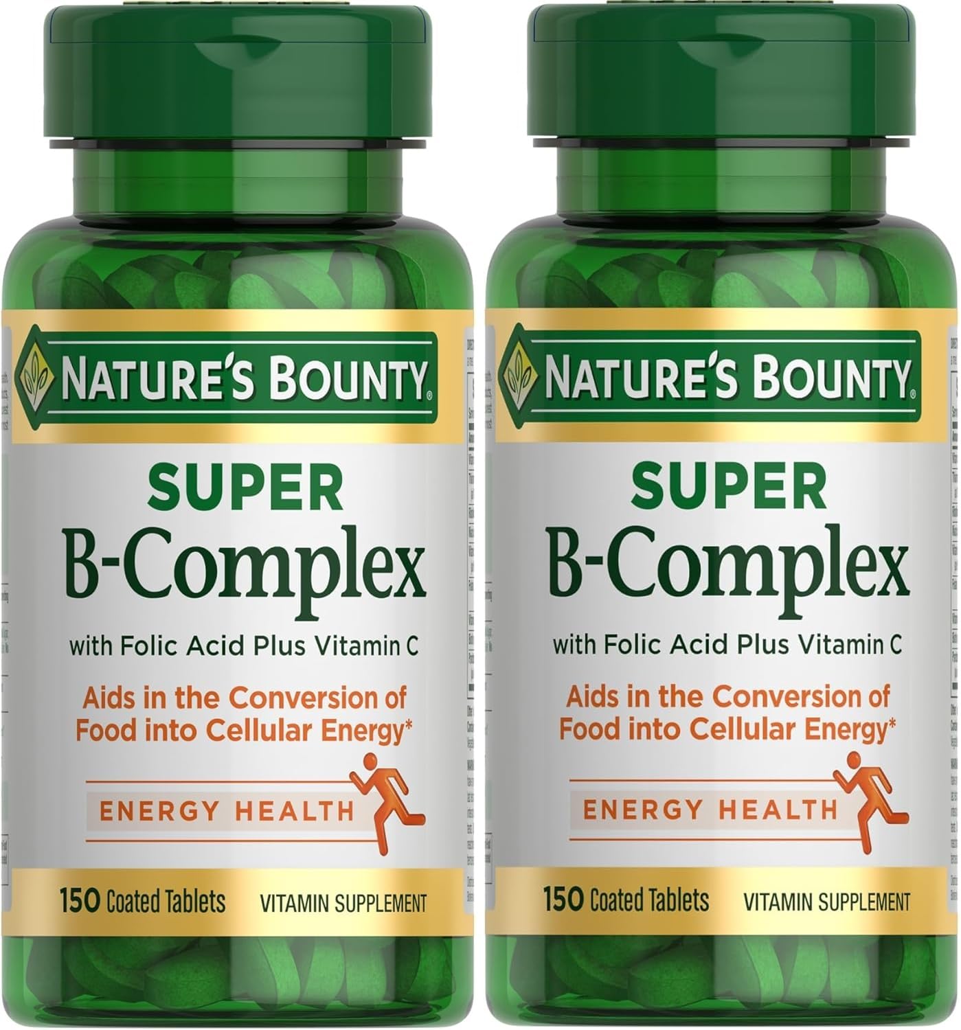 Nature's Bounty Super B-Complex 150 coated tablets front view