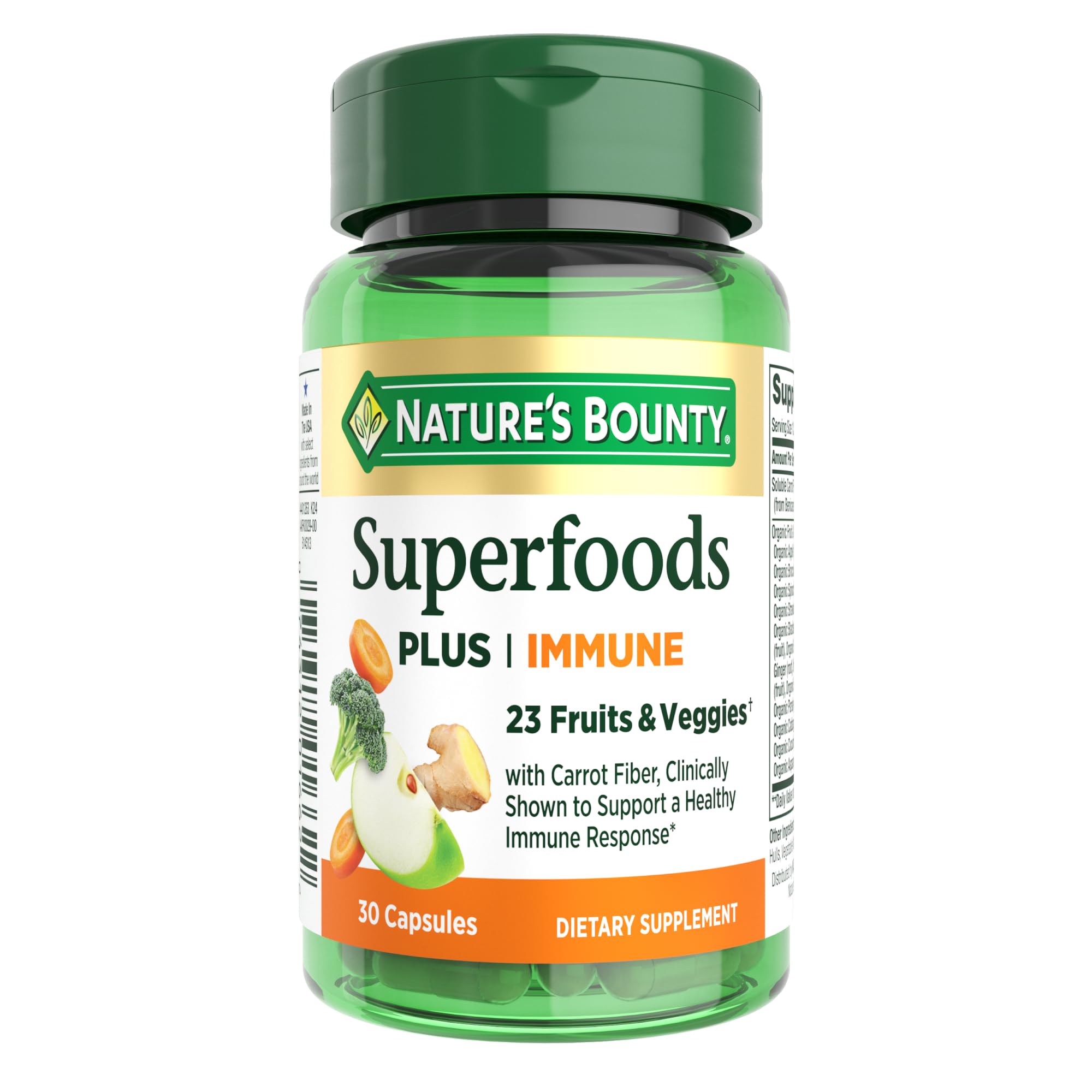 Nature's Bounty Superfoods Plus daily wellness capsule bottle front view
