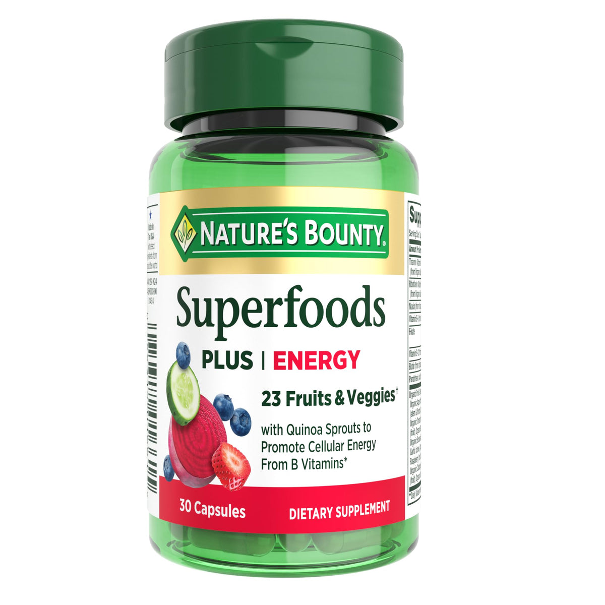 Nature's Bounty Superfoods Plus Energy capsule front view
