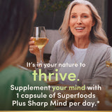 Nature's Bounty Superfoods Plus Sharp Mind ingredients label