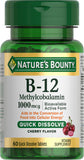 Nature's Bounty Vitamin B12 1000MCG Quick Dissolve Tablets front view