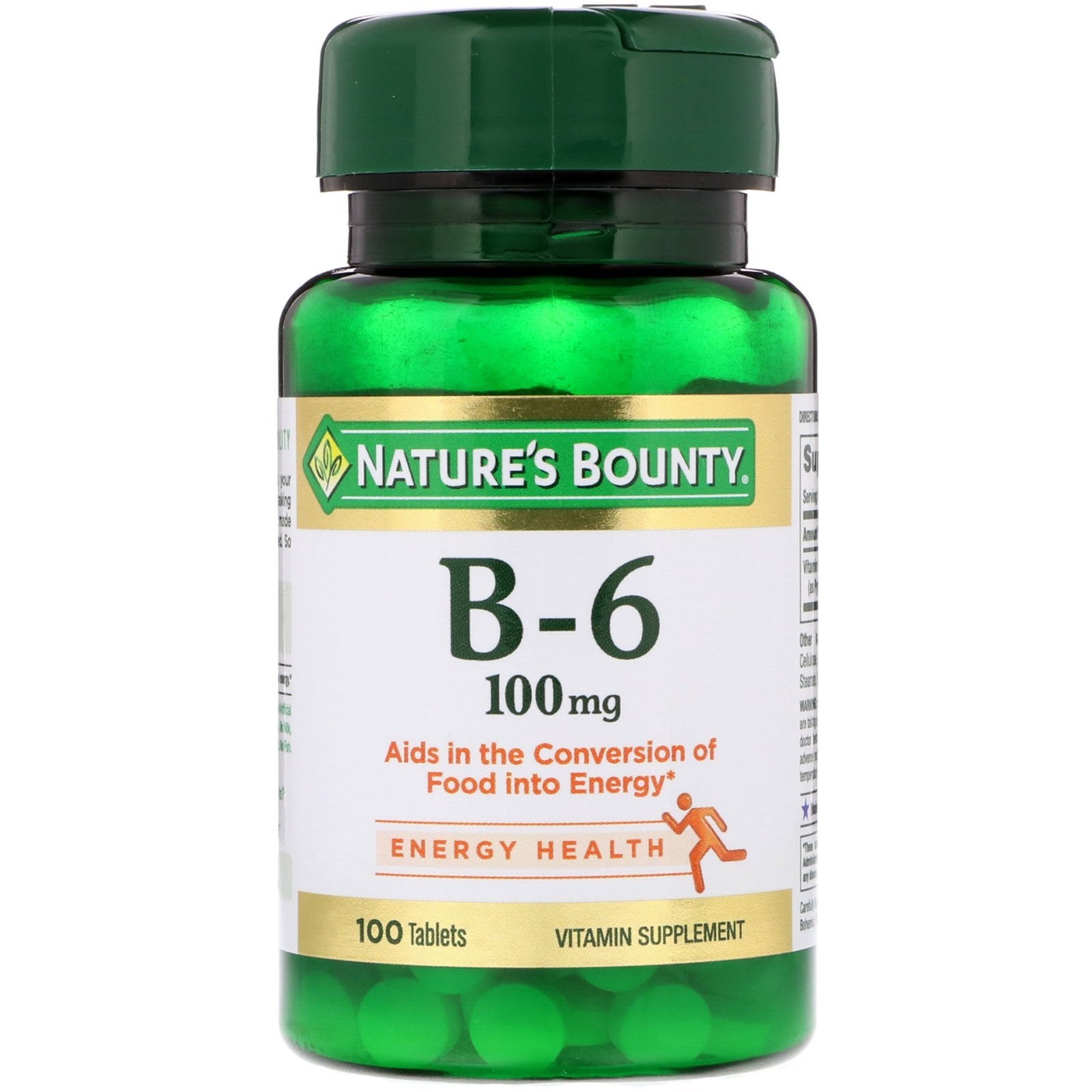 Nature's Bounty Vitamin B6 100mg tablets pack of 100