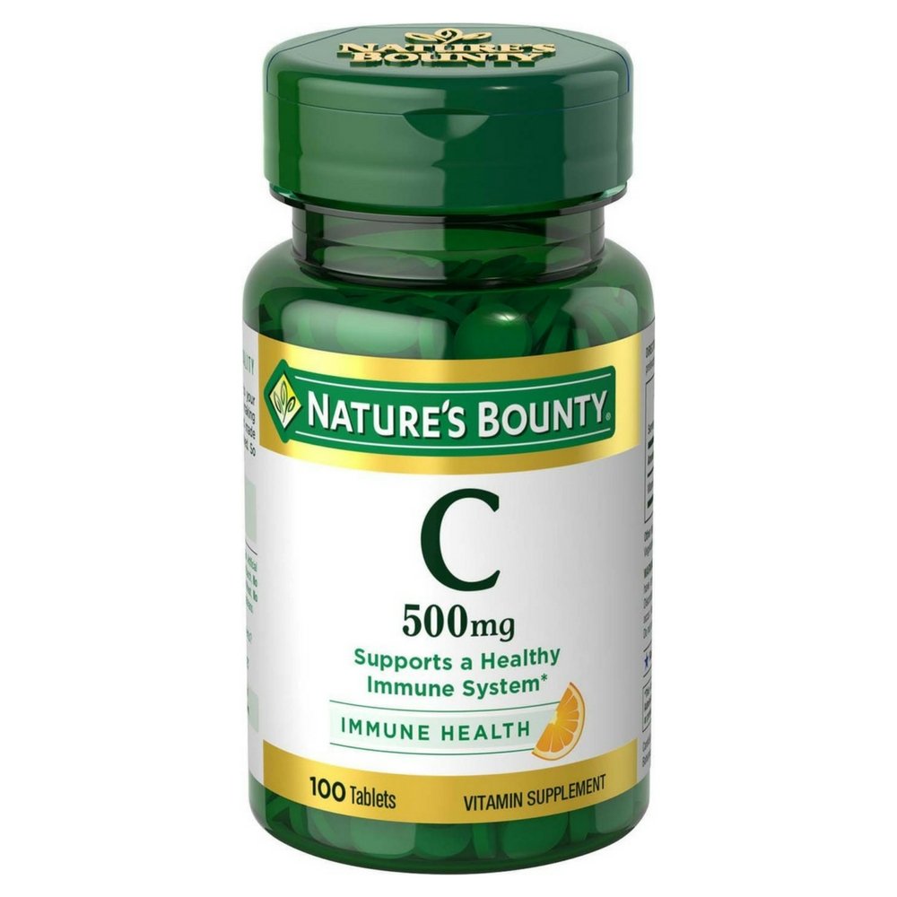 Nature's Bounty Vitamin C 500 mg Tablets front view packaging