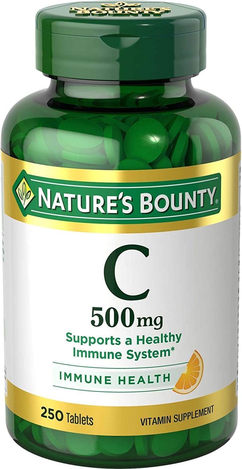 Nature's Bounty Vitamin C 500mg caplets front view