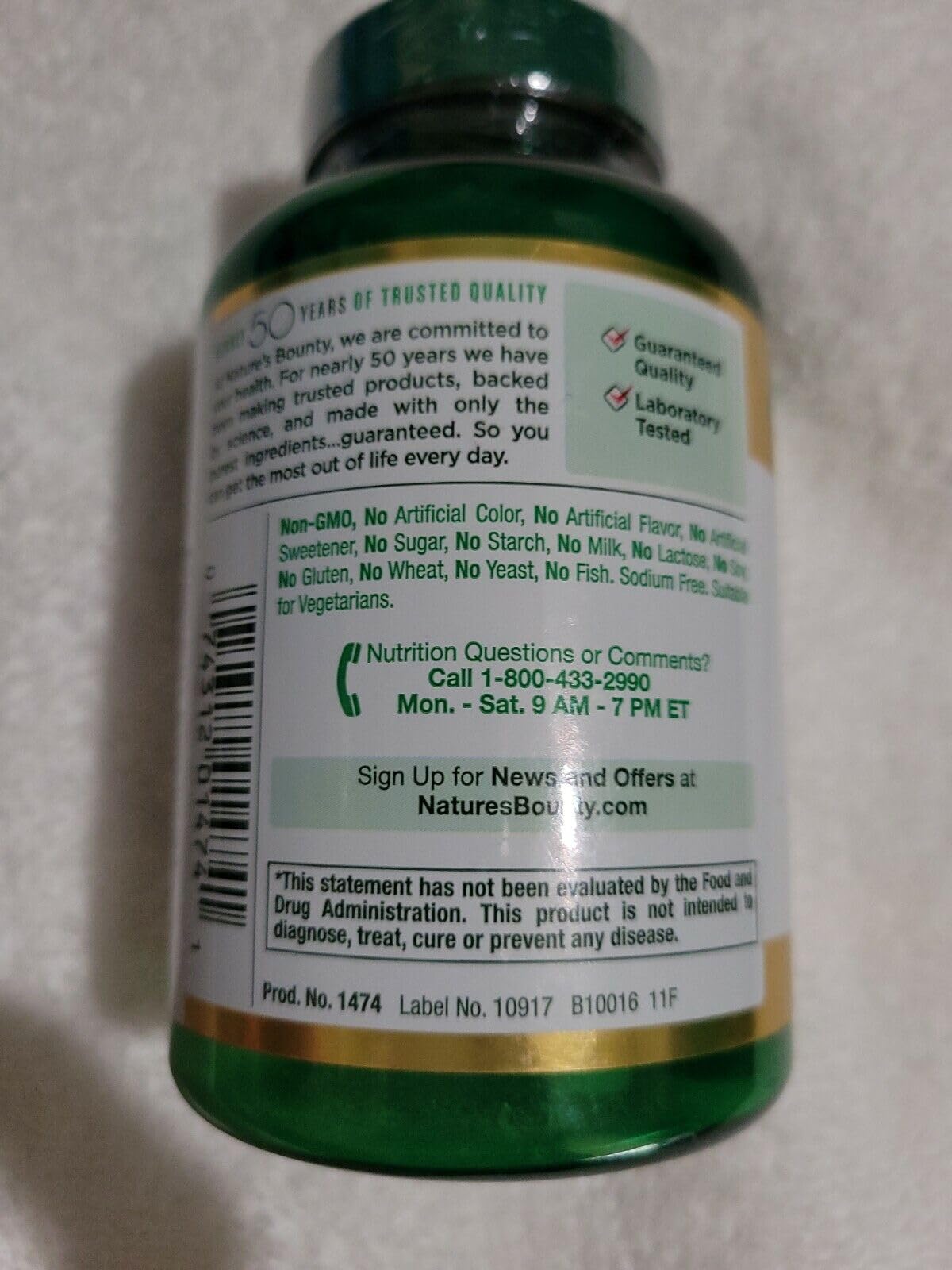Nature's Bounty Vitamin C 500mg caplets with a meal