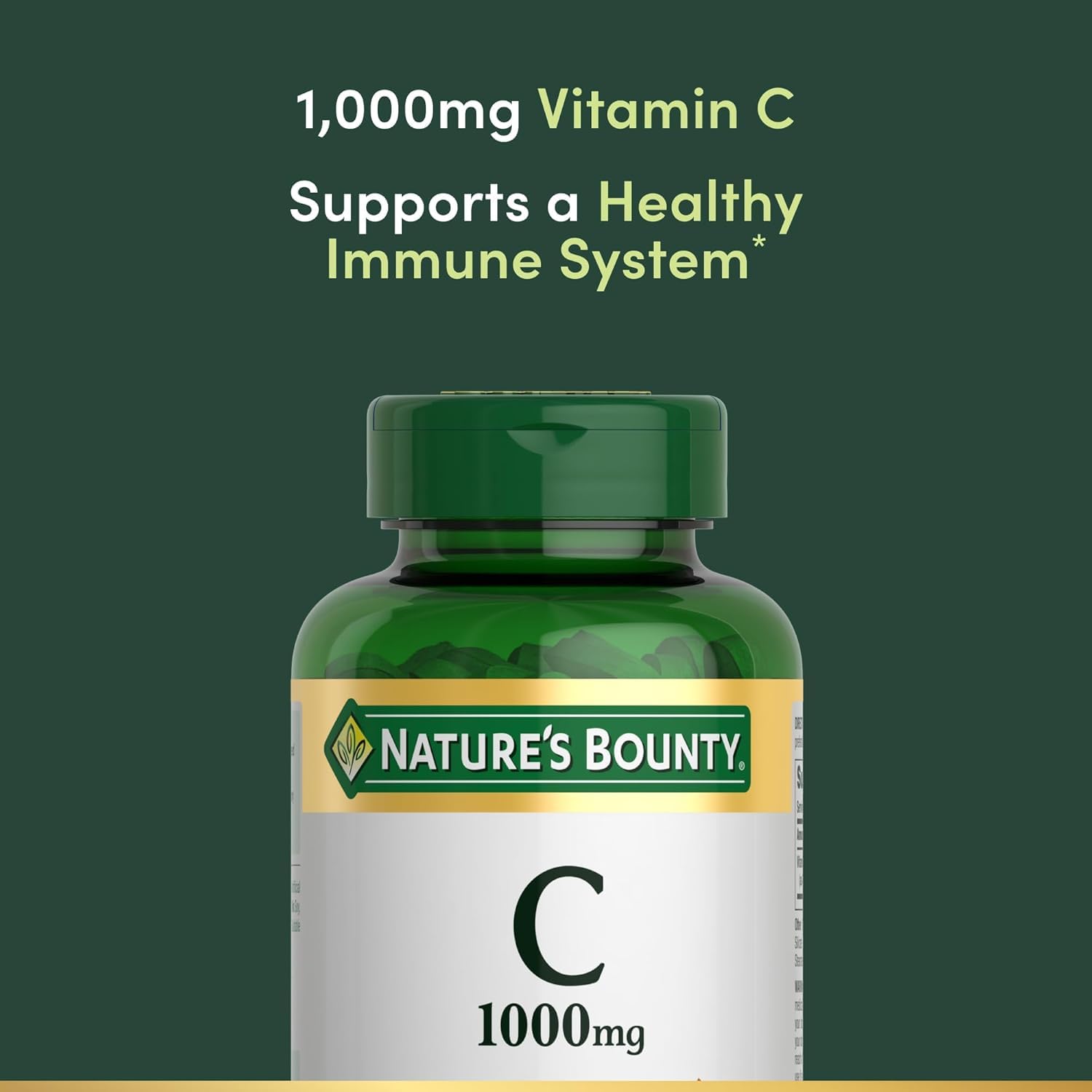 Nature's Bounty Vitamin C Caplets 1000 mg caplet close-up