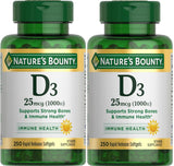 Nature's Bounty Vitamin D3 1000 IU softgels front view