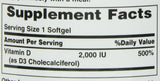 Nature's Bounty Vitamin D3 1000 IU supplement label close-up