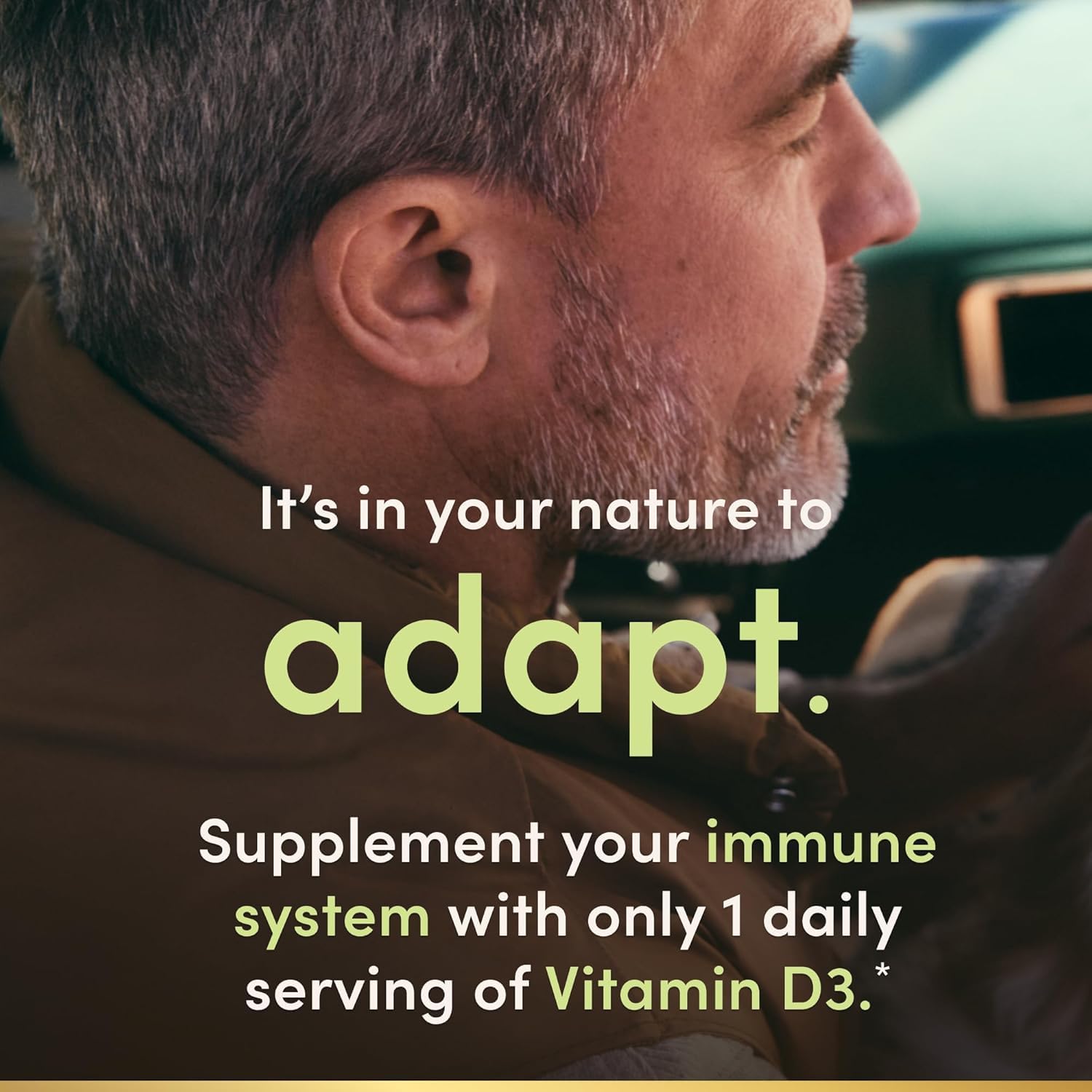 Nature's Bounty Vitamin D3 125 mcg softgels side view