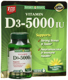 Nature's Bounty Vitamin D3 5000 IU Softgels front view packaging