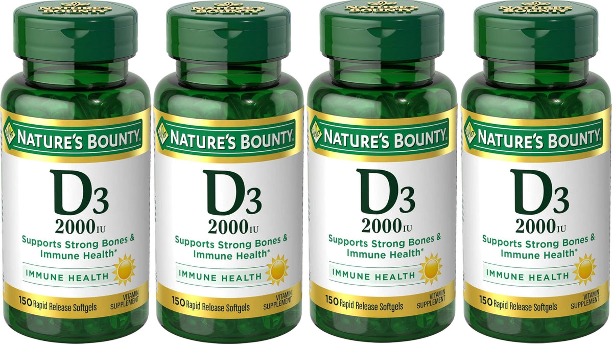 Nature's Bounty Vitamin D3 Rapid Release Softgels 150 count bottle front view