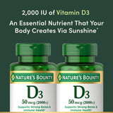 Nature's Bounty Vitamin D3 Softgels 2000IU side view