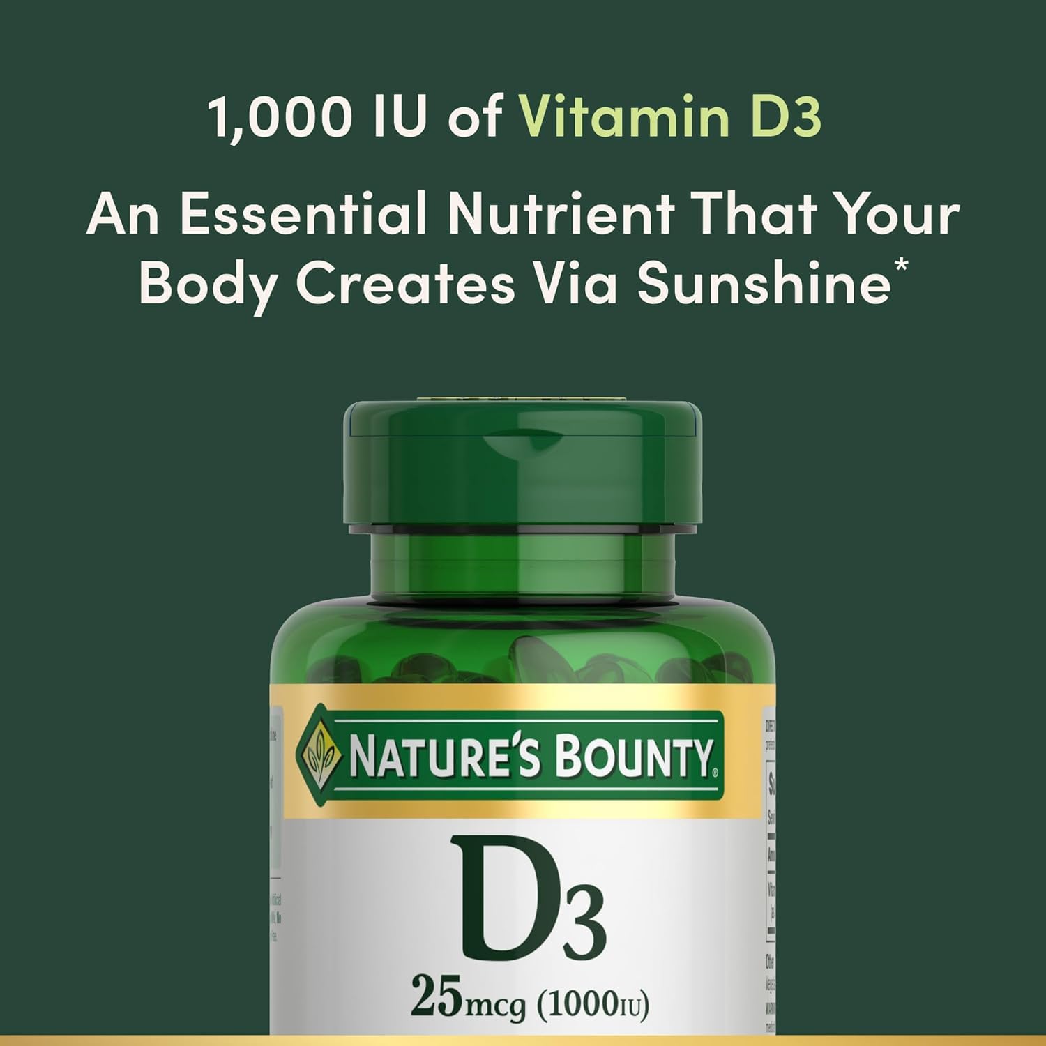 Nature's Bounty Vitamin D3 softgels pack of 2 bottles