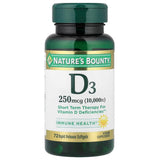 Nature's Bounty Vitamin D3 softgels showing rapid release format