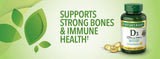 Nature's Bounty Vitamin D3 supplement side view showing packaging details
