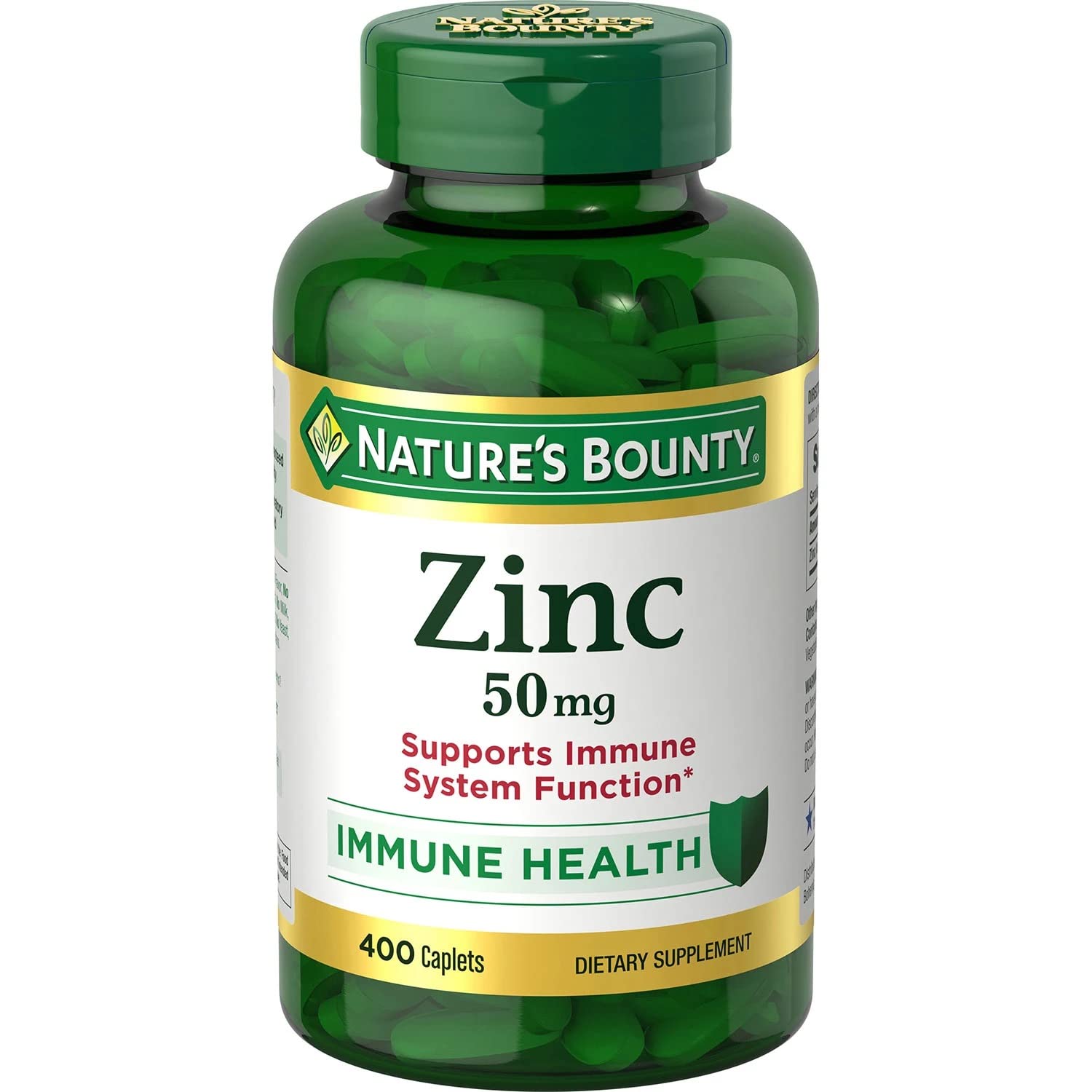 Nature's Bounty Zinc 50mg 400 Count capsules front view