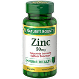Nature's Bounty Zinc 50mg Caplets 100 count front view
