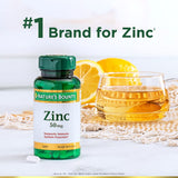Nature's Bounty Zinc 50mg Caplets close-up of caplet