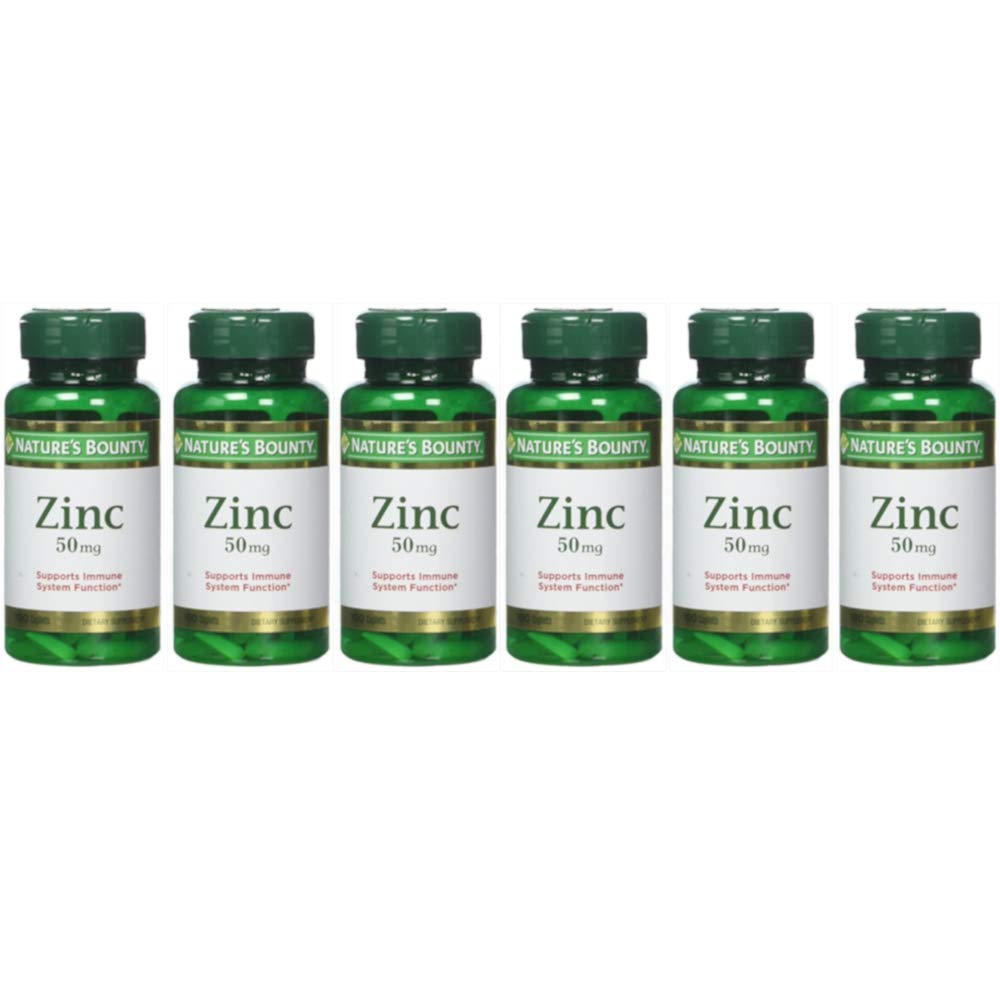 Nature's Bounty Zinc Caplets 50mg front packaging view