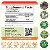 NATURE'S BRANCH Ashwagandha 1965mg vegan capsules opened bottle