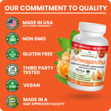NATURE'S BRANCH Ashwagandha 1965mg vegan capsules with measuring spoon