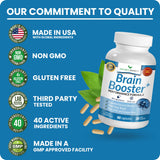NATURE'S BRANCH Brain support Supplement next to a glass of water