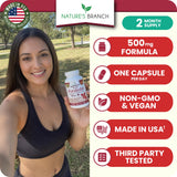 NATURE'S BRANCH Forskolin 500mg vegan capsules side view