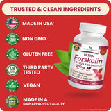 NATURE'S BRANCH Forskolin 500mg vegan capsules with measuring spoon