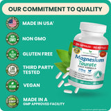 NATURE'S BRANCH Magnesium Taurate 400mg capsules with a glass of water