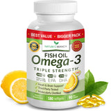 NATURE'S BRANCH Omega-3 Fish Oil 2400mg softgels bottle front view