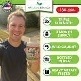 NATURE'S BRANCH Omega-3 Fish Oil 2400mg softgels side view