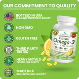 NATURE'S BRANCH Omega 3 Fish Oil Softgels 2400mg bottle back view