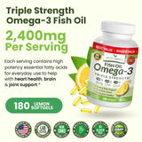NATURE'S BRANCH Omega-3 Fish Oil softgels on a white background