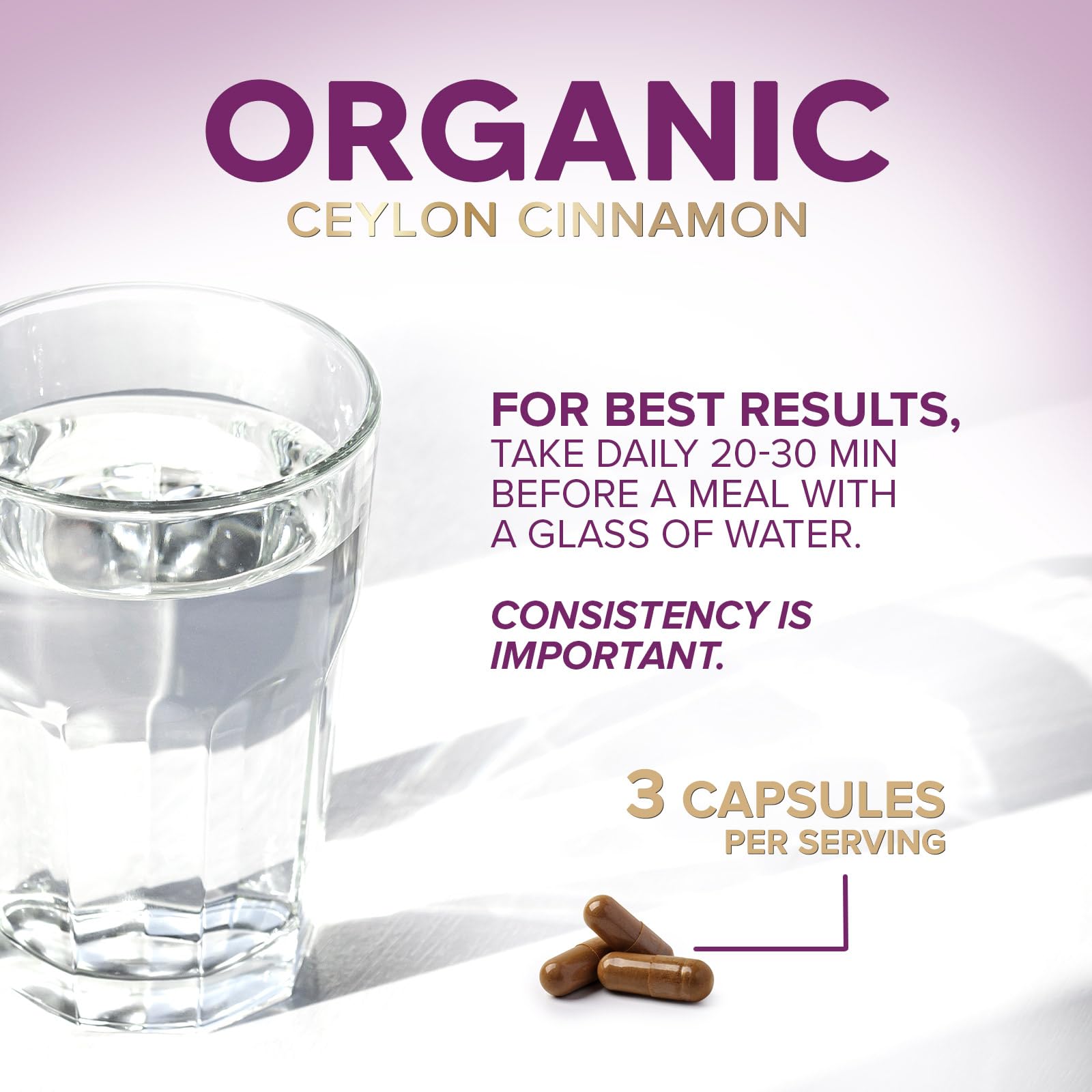 Nature's Choice Ceylon Cinnamon Capsules 1800mg in lifestyle setting