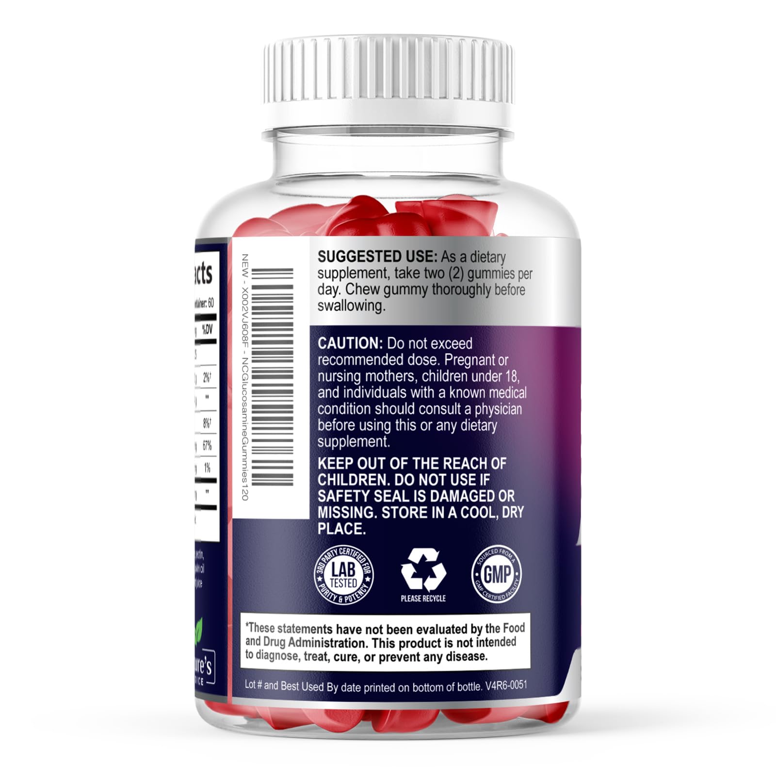 Nature's Choice Joint Support Gummies packaging with nutritional information