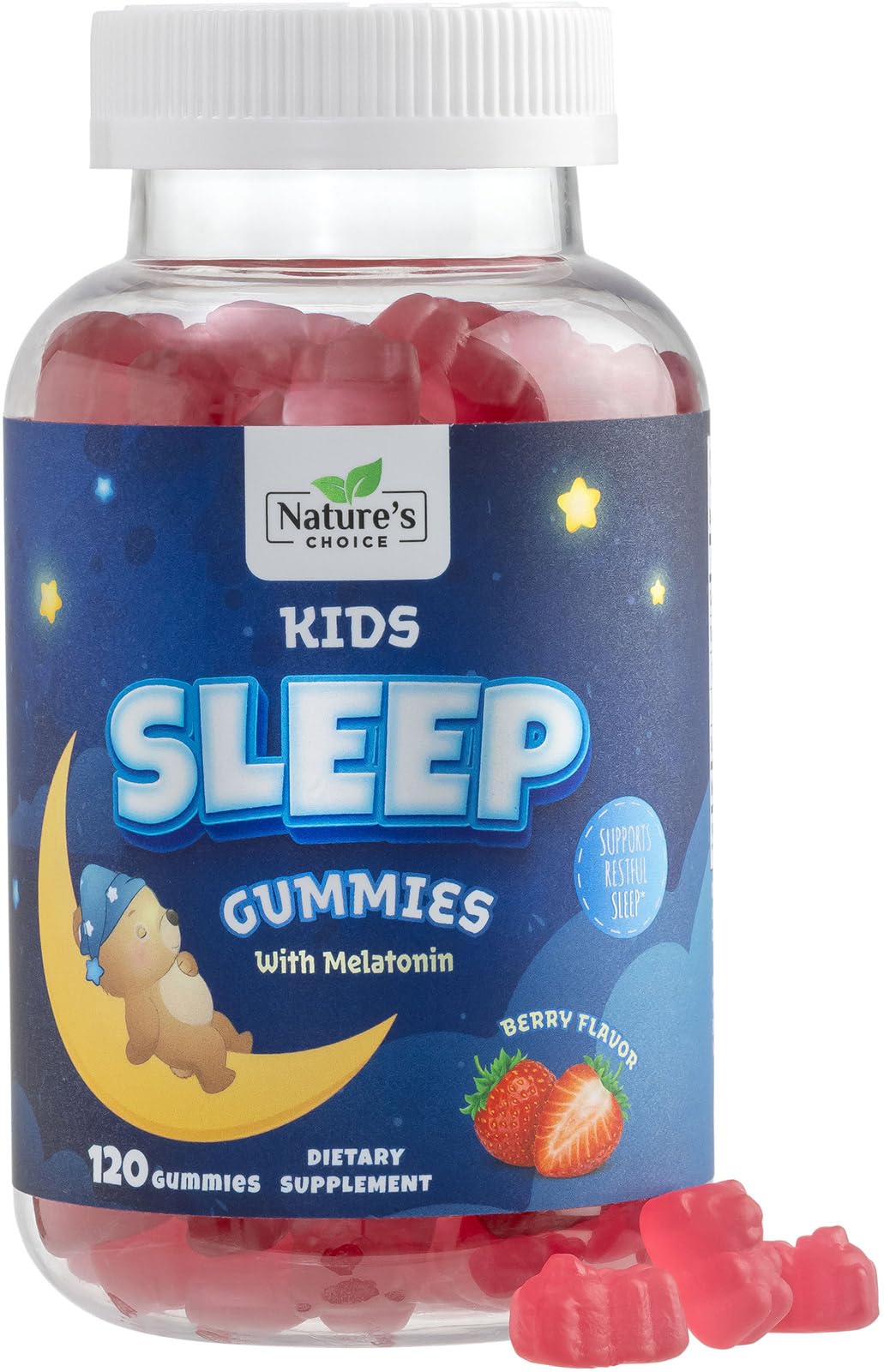 Nature's Choice Kids Melatonin Gummies 120 Count front view