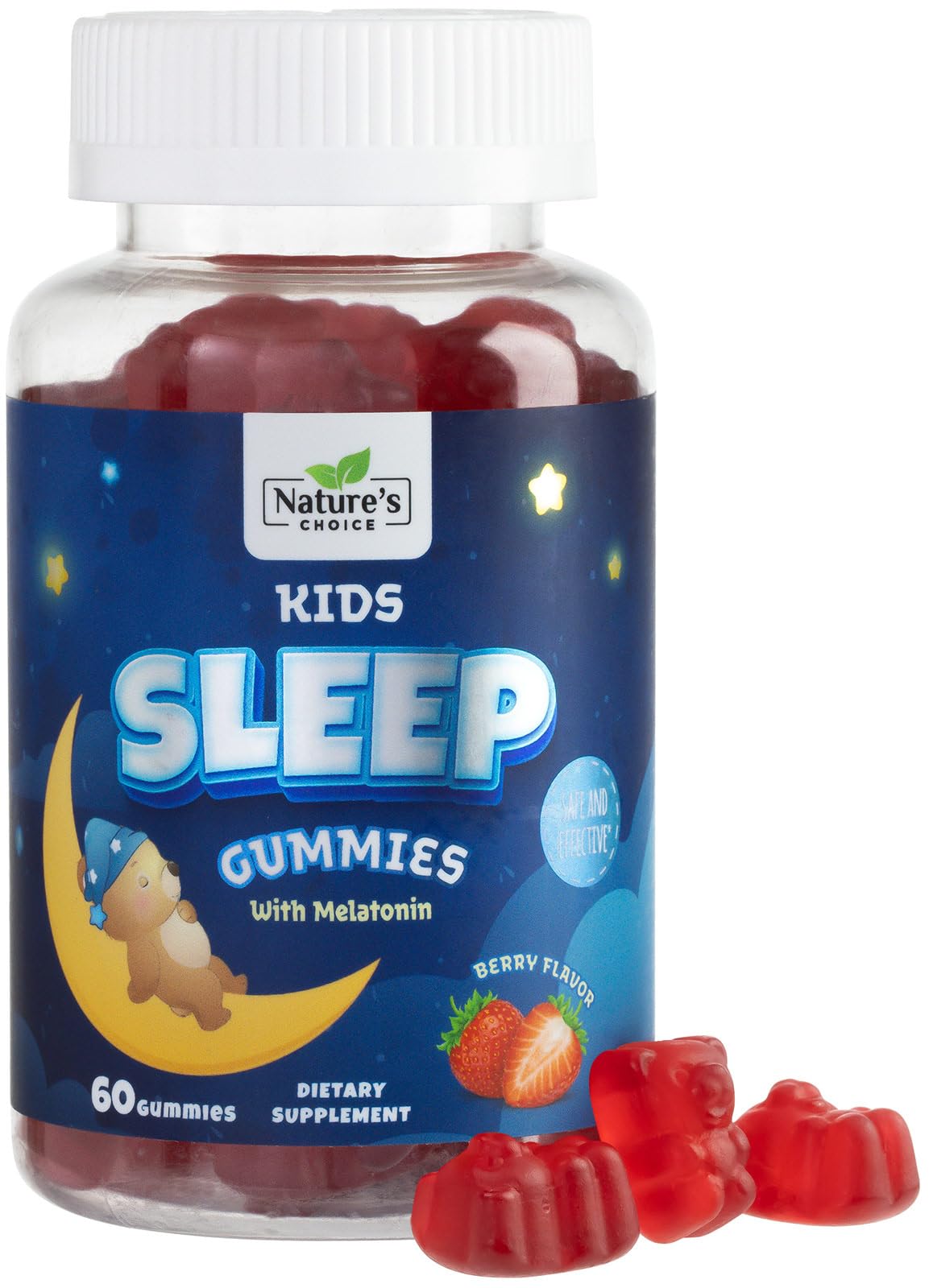 Nature's Choice Kids Melatonin Gummies 60 Count front view