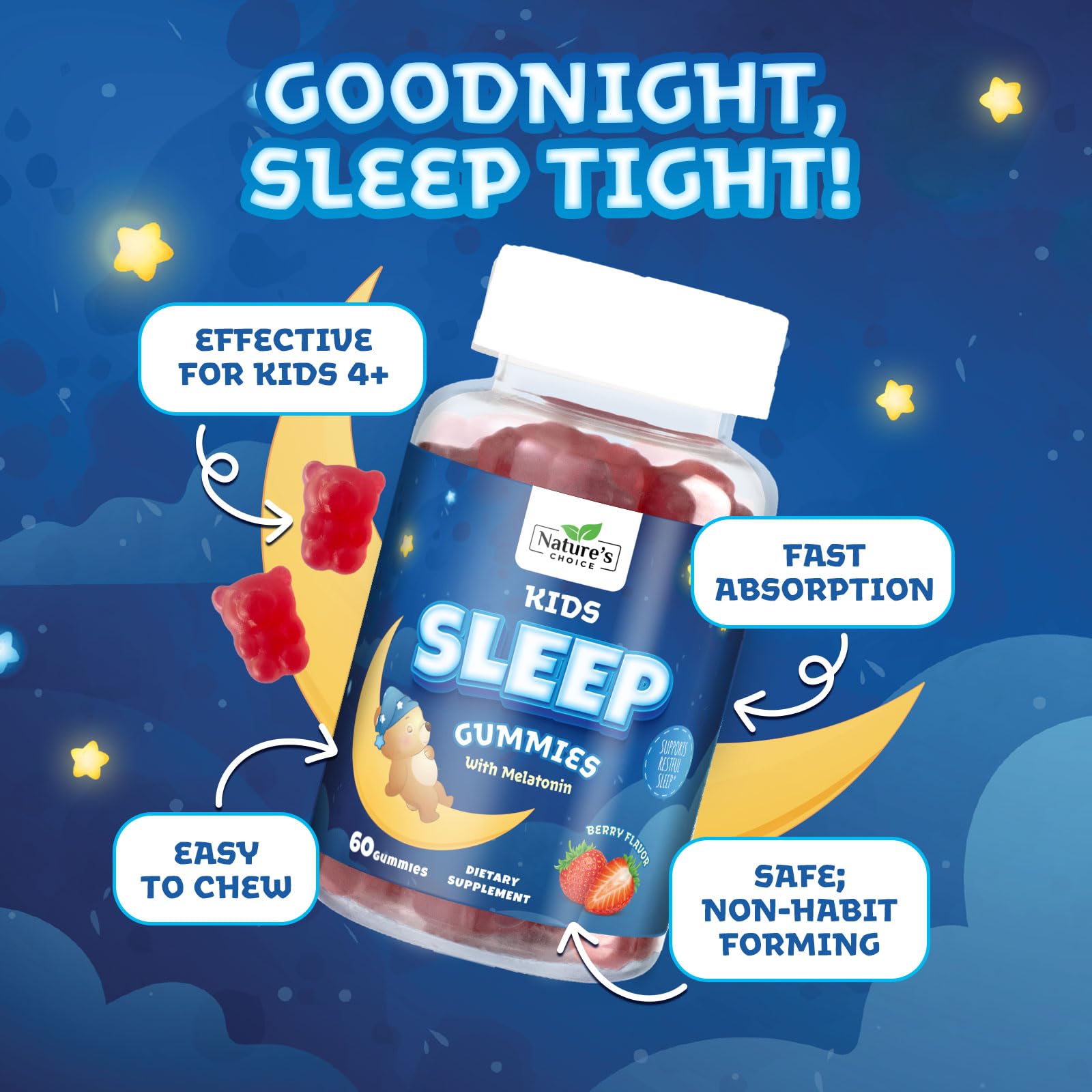 Nature's Choice Kids Melatonin Gummies ingredients list
