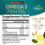 Nature's Choice Omega-3 Fish Oil Triple Strength 2400mg softgel bottle side view